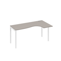 Стол на металлокаркасе DUE эргономичный правый "Классика" мокко премиум / металлокаркас белый А4 Б2 036 МП