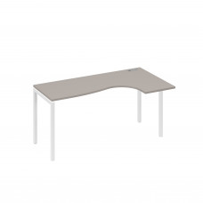 Стол на металлокаркасе DUE эргономичный правый "Классика" мокко премиум / металлокаркас белый А4 Б2 036 МП