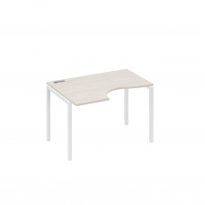 Стол на металлокаркасе DUE левый "Классика" эргономичный дуб / металлокаркас белый А4 Б2 041 ДШ