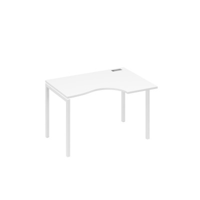 Стол эргономичный на металлокаркасе DUE правый "Классика" белый премиум / металлокаркас белый А4 Б2 042 БП