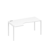 Стол эргономичный левый "Классика" на металлокаркасе DUE белый премиум / металлокаркас белый А4 Б2 045 БП