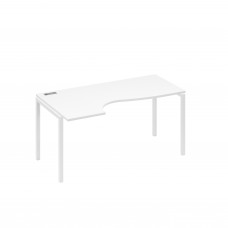 Стол эргономичный левый "Классика" на металлокаркасе DUE белый премиум / металлокаркас белый А4 Б2 045 БП