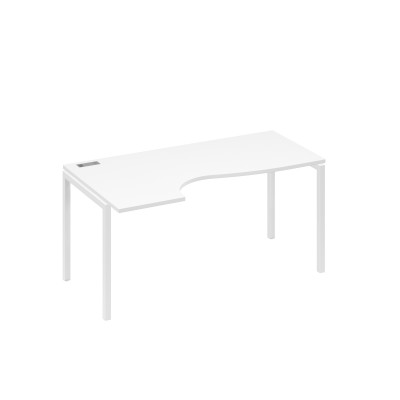 Стол эргономичный левый "Классика" на металлокаркасе DUE белый премиум / металлокаркас белый А4 Б2 045 БП
