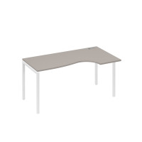 Стол эргономичный правый "Классика" на металлокаркасе DUE мокко премиум / металлокаркас белый А4 Б2 046 МП