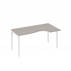 Стол эргономичный правый "Классика" на металлокаркасе DUE мокко премиум / металлокаркас белый А4 Б2 046 МП