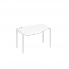 Стол "Техно" эргономичный на металлокаркасе DUE левый белый премиум / металлокаркас белый А4 Б2 051 БП