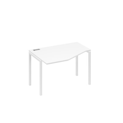 Стол "Техно" эргономичный на металлокаркасе DUE левый белый премиум / металлокаркас белый А4 Б2 051 БП