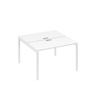 Рабочая станция с опорами DUE (2х120) белый премиум / металлокаркас белый А4 Б2 170 БП