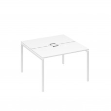 Рабочая станция с опорами DUE (2х120) белый премиум / металлокаркас белый А4 Б2 170 БП