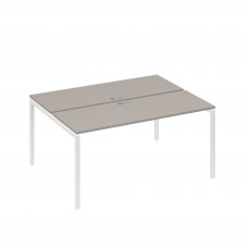 Рабочая станция 2х160 на опорах DUE мокко премиум / металлокаркас белый А4 Б2 172 МП