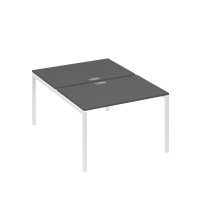 Рабочая станция (2х120) на каркасе DUE антрацит премиум / металлокаркас белый А4 Б2 176 АР