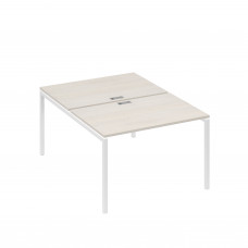 Рабочая станция (2х120) на каркасе DUE дуб / металлокаркас белый А4 Б2 176 ДШ