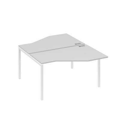 Рабочая станция (2х140) со столами Техно каркас DUE серый / металлокаркас белый А4 Б2 187 СЕ