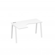 Стол эргономичный "Классика" на металлокаркасе TRE левый белый премиум / металлокаркас белый А4 Б3 033 БП