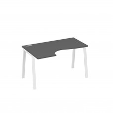 Стол левый "Классика" на металлокаркасе TRE эргономичный антрацит премиум / металлокаркас белый А4 Б3 043 АР