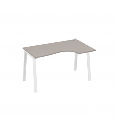 Стол на металлокаркасе TRE эргономичный правый "Классика" мокко премиум / металлокаркас белый А4 Б3 044 МП