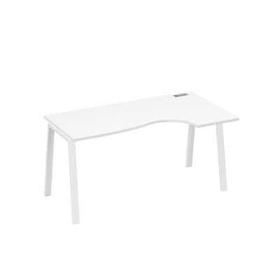 Стол эргономичный правый "Классика" на металлокаркасе TRE белый премиум / металлокаркас белый А4 Б3 046 БП