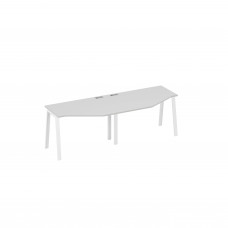 Рабочая станция столы (2х120) Техно каркас TRE серый / металлокаркас белый А4 Б3 051-2 СЕ