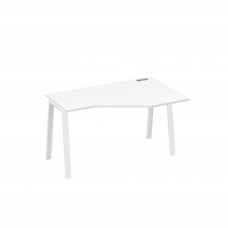 Стол эргономичный правый "Техно" на металлокаркасе TRE белый премиум / металлокаркас белый А4 Б3 054 БП