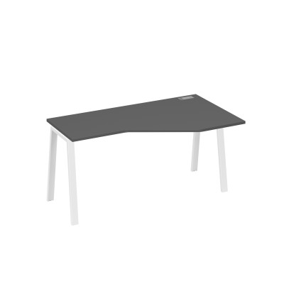 Стол правый "Техно" на каркасе TRE эргономичный антрацит премиум / металлокаркас белый А4 Б3 056 АР