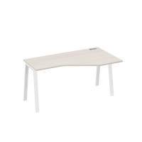 Стол правый "Техно" на каркасе TRE эргономичный дуб / металлокаркас белый А4 Б3 056 ДШ