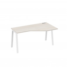 Стол правый "Техно" на каркасе TRE эргономичный дуб / металлокаркас белый А4 Б3 056 ДШ