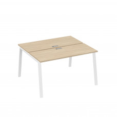 Станция 2х140 с опорами TRE офисная дуб скандинавский / металлокаркас белый А4 Б3 171 ДК