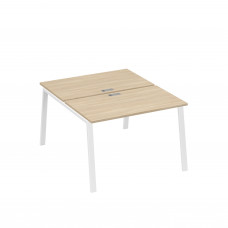 Рабочая станция 2х120 с металлокаркасом TRE дуб скандинавский / металлокаркас белый А4 Б3 173 ДК