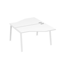 Рабочая станция (2х140) каркас TRE со столами Техно белый премиум / металлокаркас белый А4 Б3 187 БП