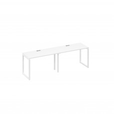 Рабочая станция на металлокаркасе QUATTRO (2х120) белый премиум / металлокаркас белый А4 Б4 003-2 БП
