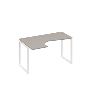 Стол левый "Классика" эргономичный металлокаркас QUATTRO мокко премиум / металлокаркас белый А4 Б4 033 МП