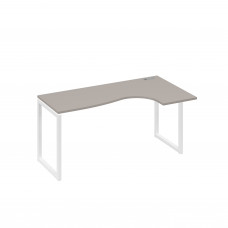 Стол правый "Классика" эргономичный на металлокаркасе QUATTRO мокко премиум / металлокаркас белый А4 Б4 036 МП