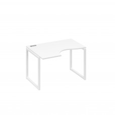 Стол "Классика" эргономичный на металлокаркасе QUATTRO левый белый премиум / металлокаркас белый А4 Б4 041 БП