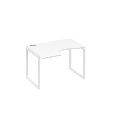 Стол "Классика" эргономичный на металлокаркасе QUATTRO левый белый премиум / металлокаркас белый А4 Б4 041 БП