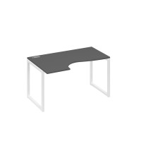 Стол "Классика" левый на металлокаркасе QUATTRO эргономичный антрацит премиум / металлокаркас белый А4 Б4 043 АР