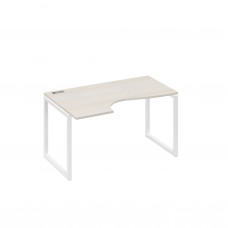 Стол "Классика" левый на металлокаркасе QUATTRO эргономичный дуб / металлокаркас белый А4 Б4 043 ДШ