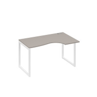 Стол правый "Классика" эргономичный на металлокаркасе QUATTRO мокко премиум / металлокаркас белый А4 Б4 044 МП