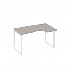 Стол правый "Классика" эргономичный на металлокаркасе QUATTRO мокко премиум / металлокаркас белый А4 Б4 044 МП