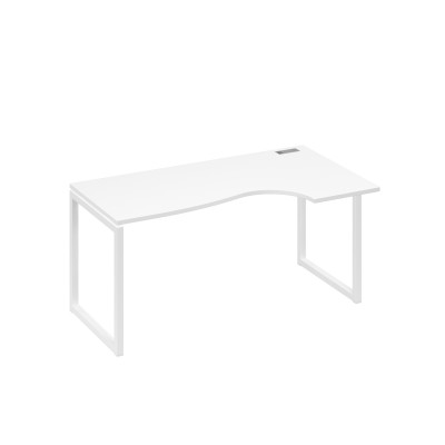 Стол эргономичный правый "Классика" на металлокаркасе QUATTRO белый премиум / металлокаркас белый А4 Б4 046 БП