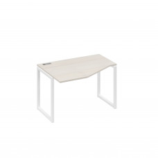 Стол "Техно" на металлокаркасе QUATTRO эргономичный левый дуб / металлокаркас белый А4 Б4 051 ДШ