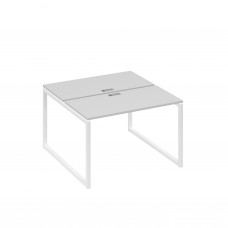 Рабочая станция с опорами QUATTRO (2х120) серый / металлокаркас белый А4 Б4 170 СЕ