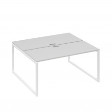 Рабочая станция (2х160) с опорами QUATTRO серый / металлокаркас белый А4 Б4 175 СЕ