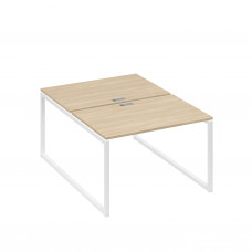 Станция офисная (2х120) на металлокаркасе QUATTRO дуб скандинавский / металлокаркас белый А4 Б4 176 ДК