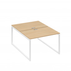 Станция офисная (2х120) на металлокаркасе QUATTRO натуральный дуб / металлокаркас белый А4 Б4 176 НД