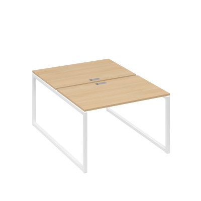 Станция офисная (2х120) на металлокаркасе QUATTRO натуральный дуб / металлокаркас белый А4 Б4 176 НД