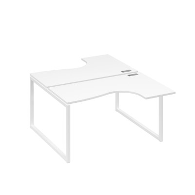 Рабочая станция каркас QUATTRO столы Классика (2х140) белый премиум / металлокаркас белый А4 Б4 181 БП
