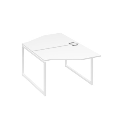 Станция каркас QUATTRO столы (2х120) эргономичные Техно белый премиум / металлокаркас белый А4 Б4 186 БП