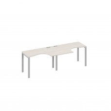 Рабочая станция UNO (2х120) столы Классика эргономичные дуб / металлокаркас серый А4 С1 031-2 ДШ