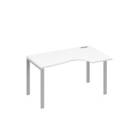 Стол металлокаркас UNO эргономичный правый "Классика" белый премиум / металлокаркас серый А4 С1 044 БП