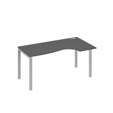 Стол на металлокаркасе UNO "Классика" эргономичный правый антрацит премиум / металлокаркас серый А4 С1 046 АР